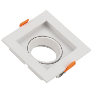 Aro de encastrar HECATE quadrado 1xGU10/GU5.3 (MR16) C.10,2xL10,2xAlt.3,6cm em PC branco
