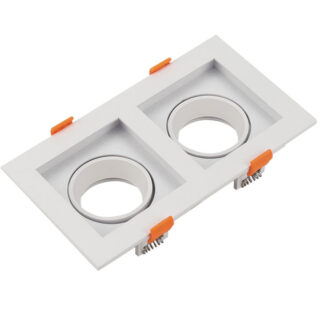 Aro de encastrar HECATE 2xGU10/GU5.3 (MR16) C.18,9xL.10,2xAlt.3,6cm em PC branco