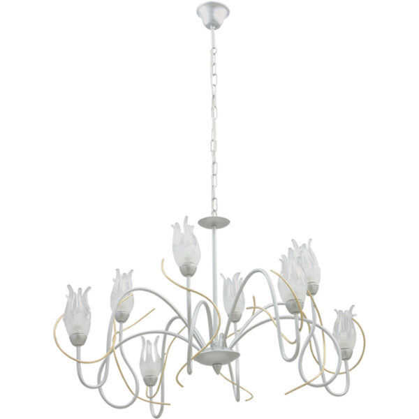 Candeeiro de tecto BARI 8xG9 Alt.Reg.xD.75cm Cinzento