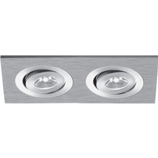 Foco de encastrar QUIRINO rectangular rotativo 2x1W LED 112lm 5400K 30° C.12,5xL.7xAlt.0,3cm níquel