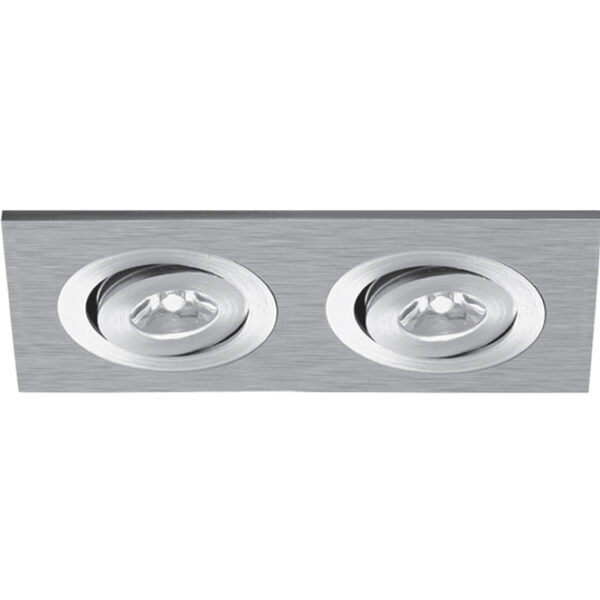 Foco de encastrar QUIRINO rectangular rotativo 2x1W LED 112lm 5400K 30° C.12,5xL.7xAlt.0,3cm níquel
