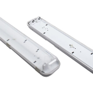 Armadura estanque LINESTRA lig.dupla IP65 2xG13 T8 LED 120cm C.127xL.10,2xAlt.7cm cinzento