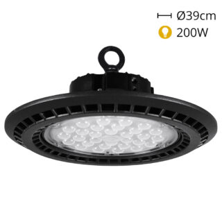 Campânula MEGAVISION IP65 1x200W LED 24000lm 6400K 90° Alt.14,5xD.40cm Preto