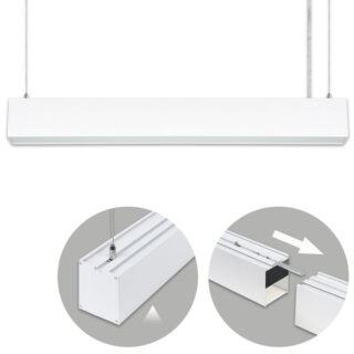 Barra suspensa LINEX B2 60cm 1x20W LED 1600lm 3000K 110° C.60,3xL.5,8xAlt.Reg.cm branco