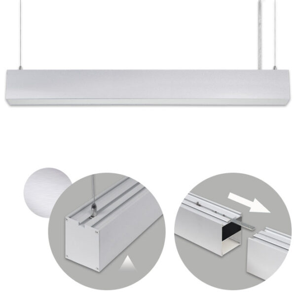 Barra suspensa LINEX B2 120cm 1x40W LED 3200lm 3000K 110° C.119,8xL.5,8xAlt.Reg.cm alumínio