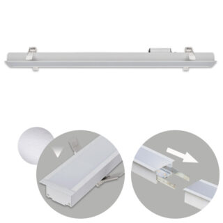 Barra de encastrar LINEX B2 120cm 1x40W LED 3200lm 3000K 110° C.121,5xL.6,5xAlt.3,5cm alumínio