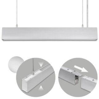 Barra suspensa LINEX B2 60cm 1x20W LED+1x8W LED 1600lm 4000K 110° C.57xL.4xAlt.Reg.cm alumínio