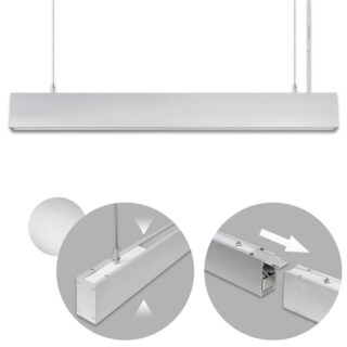 Barra suspensa LINEX B2 120cm 1x40W LED+1x16W LED 3200lm 3000K 110° C.118xL.4xAlt.Reg.cm alumínio