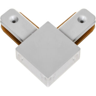 Conector "L" para calha LINE PRO X2 (2 condutores) em alumínio branco