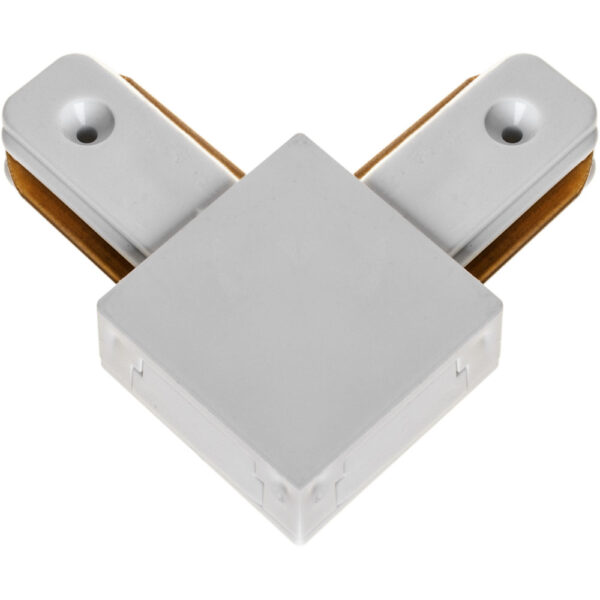 Conector "L" para calha LINE PRO X2 (2 condutores) em alumínio branco