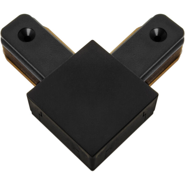 Conector "L" para calha LINE PRO X2 (2 condutores) em alumínio preto