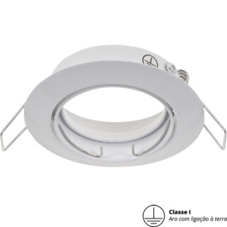 Aro de encastrar INTAKE redondo rotativo com terra Alt.2,1xD.8,3cm branco