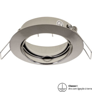 Aro de encastrar INTAKE redondo rotativo com terra Alt.2,1xD.8,3cm níquel