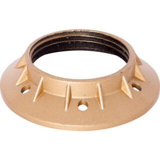 Anilha de abat-jour dourada para suporte E27 roscado Alt.15mm D.65mm, em baquelite