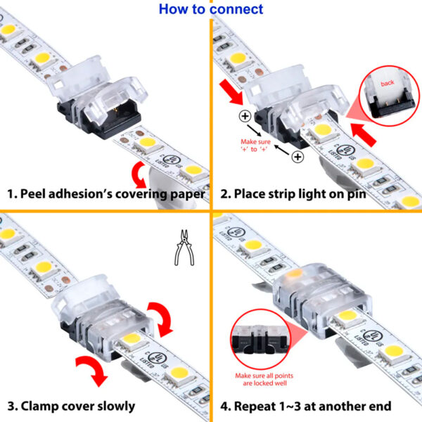 Conector de hipopótamo para faixa de LED IP65 8MM 2PIN - Image 3
