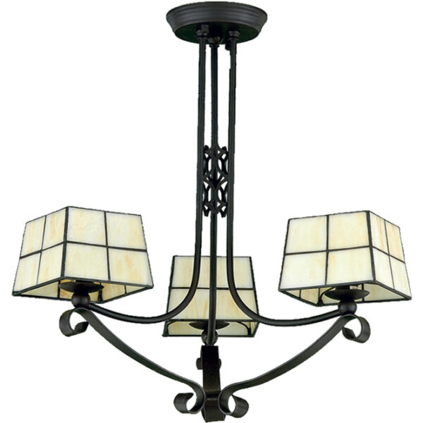 Candeeiro de tecto PARIS 3xG9 Alt.55xD.55cm vidro castanho