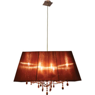 Candeeiro de tecto OLÍMPIA 6xE14 C.75xL.40xAlt.Reg.cm Castanho/Cobre