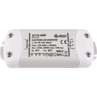 Transformador de corrente constante AC/DC 350mA (Driver) 1...10x1W, em plástico
