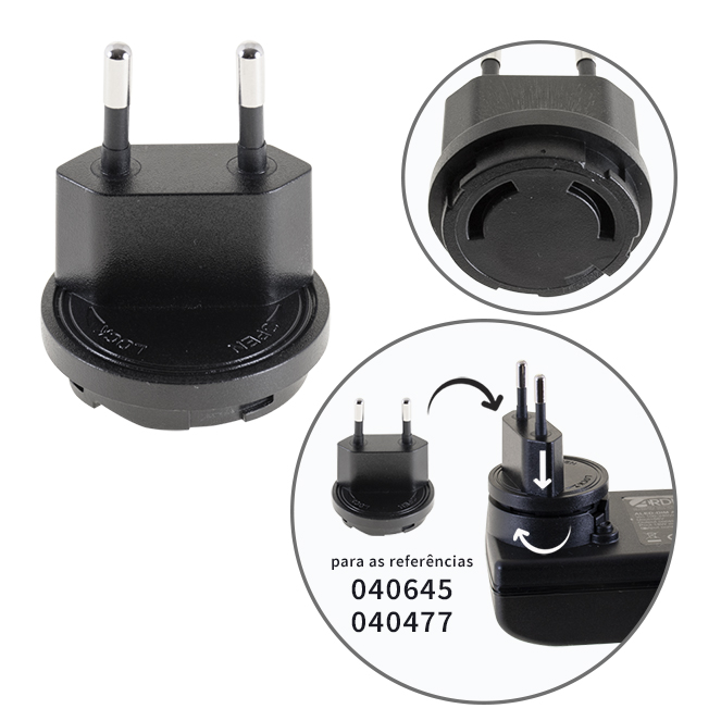 Ficha baioneta da UE para ALED 18 e 36W SP, preto