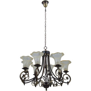 Candeeiro de tecto MONZA 8xE14 Alt.Reg.xD.76cm oxidado