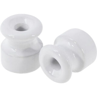 Isolador guia D.20mm em porcelana branco