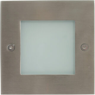 Foco de encastrar NIX quadrado IP44 60x3,7W LED 6000K C.10,5xL.10,5xAlt.0,2cm cor inox