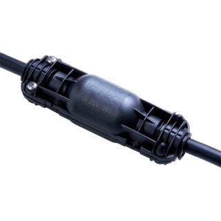 Caixa de ligação estanque IP68 2 vias para cabo de borracha com D.externo=6,5..12mm, em Nylon preto