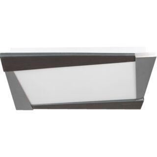 Plafond CORINDON quadrado 2xG11 PL C.54xL.39xAlt.5cm Vidro Wengue/Níquel