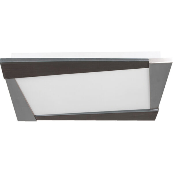 Plafond CORINDON quadrado 2xG11 PL C.54xL.39xAlt.5cm Vidro Wengue/Níquel