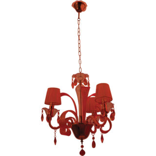 Candeeiro de tecto ADELAIDE 3xE14 Alt.Reg.xD.50cm Vermelho