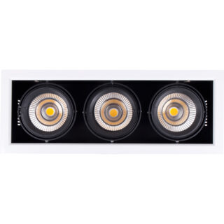 Foco de encastrar ALFEU rectangular 3x30W LED 6650lm 4000K 25° C.50,5xL.19xAlt.0,3cm branco