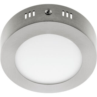 Plafond ESCUDO redondo 1x6W LED 336lm 4000K 120° Alt.3,5xD.12cm Níquel