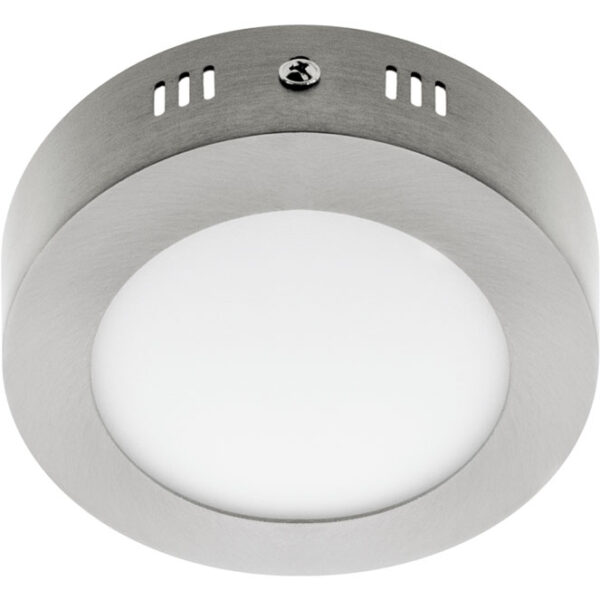 Plafond ESCUDO redondo 1x6W LED 336lm 4000K 120° Alt.3,5xD.12cm Níquel