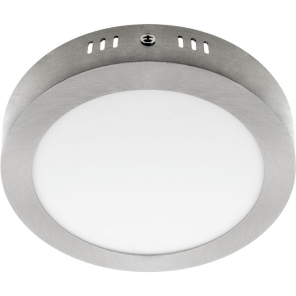 Plafond ESCUDO redondo 1x12W LED 672lm 4000K 120° Alt.3,5xD.17cm Níquel