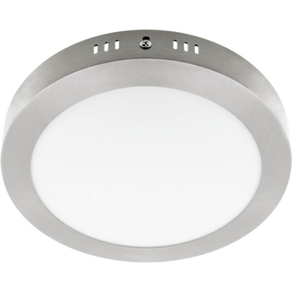 Plafond ESCUDO redondo 1x18W LED 1260lm 4000K 120° Alt.3,2xD.22,5cm Níquel