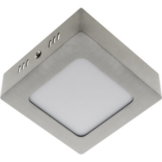 Plafond PESETA quadrado 1x6W LED 336lm 6000K 120° C.12xL.12xAlt.3,5cm níquel