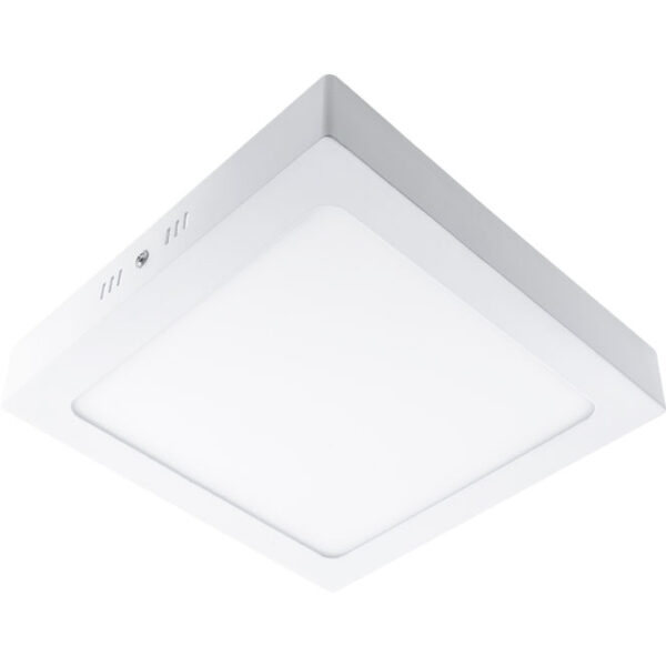 Plafond PESETA quadrado 1x18W LED 1260lm 3000K 120° C.22xL.22xAlt.3,5cm branco