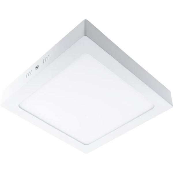Plafond PESETA quadrado 1x18W LED 1260lm 6400K 120° C.22xL.22xAlt.3,5cm Branco