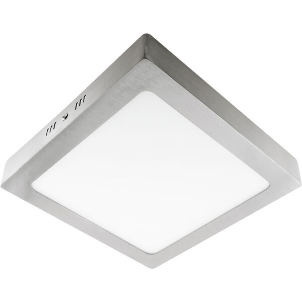 Plafond PESETA quadrado 1x18W LED 1260lm 4000K 120° C.22xL.22xAlt.3,5cm Níquel