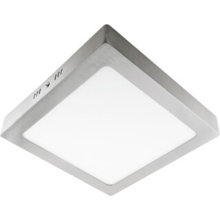 Plafond PESETA quadrado 1x18W LED 1260lm 6400K 120° C.22,3xL.22,3xAlt.3,5cm níquel