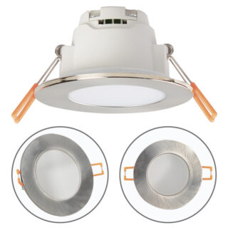Foco de encastrar XELIM redondo IP65 1x5W LED 350lm 4000K 120° Alt.0,25xD.9cm níquel