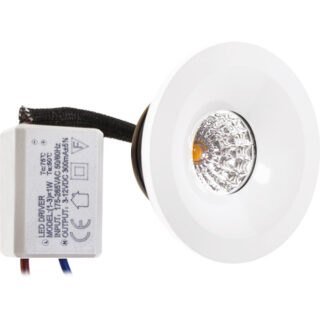 Foco de encastrar CENTIMO redondo fixo 1x1W LED 65lm 4000K Alt.0,3xD.5cm branco