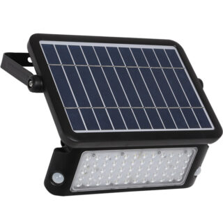 Aplique solar MURAT com sensor IP65 1x10W LED 1080lm 6000K 90°C.30xL.3,5xAlt.21,5cm ABS+PC preto