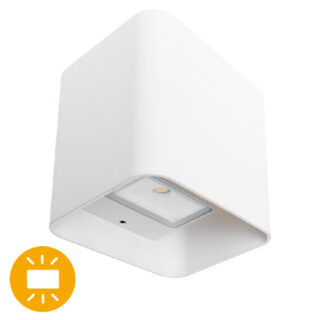 Aplique SOURE IP54 2x4W LED 650lm 6500K 95°C.11xL.9,5xAlt.11cm alumínio branco