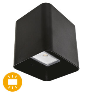 Aplique SOURE IP54 2x4W LED 650lm 6500K 95°C.11xL.9,5xAlt.11cm alumínio preto