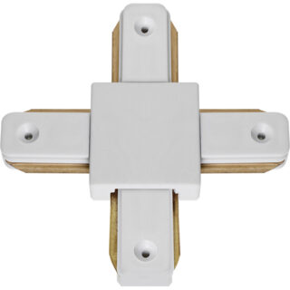 Conector "X" para calha ADONIS (2 condutores) em alumínio branco
