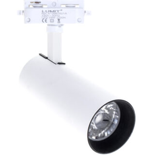 Foco para calha ADONIS (2 condutores) 1x25W LED 1600lm 2700K 24° C.8xL.7xAlt.22cm Alumínio Branco