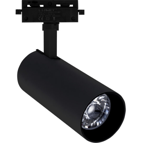 Foco para calha ADONIS (2 condutores) 1x25W LED 1600lm 4000K 24° C.8xL.7xAlt.22cm Alumínio Preto