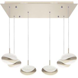 Candeeiro de tecto PLANETT 6x8W LED 3600lm 3300K C.65xL.30xAlt.Reg.cm Champanhe