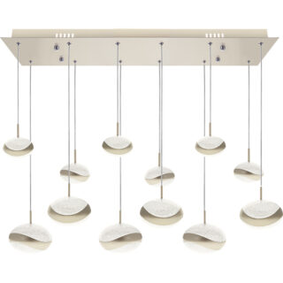 Candeeiro de tecto PLANETT 6x5W LED+6x8W LED 5850lm 3300K C.86xL.24xAlt.Reg.cm Champanhe